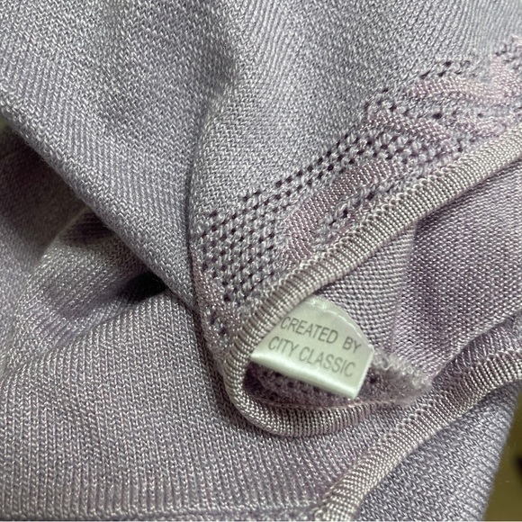 Vintage Cottagecore Pastel Lilac Knit Tee - Picture 8 of 9